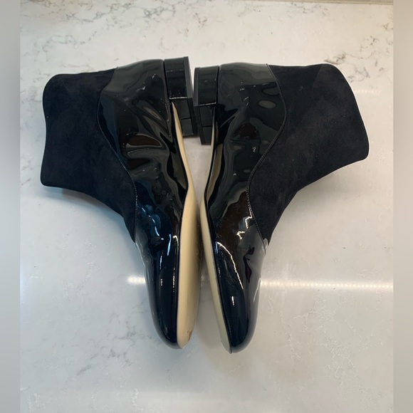 Giorgio Armani Black Patent Leather Tux Boots Size 40 9.5 - Picture 8 of 8